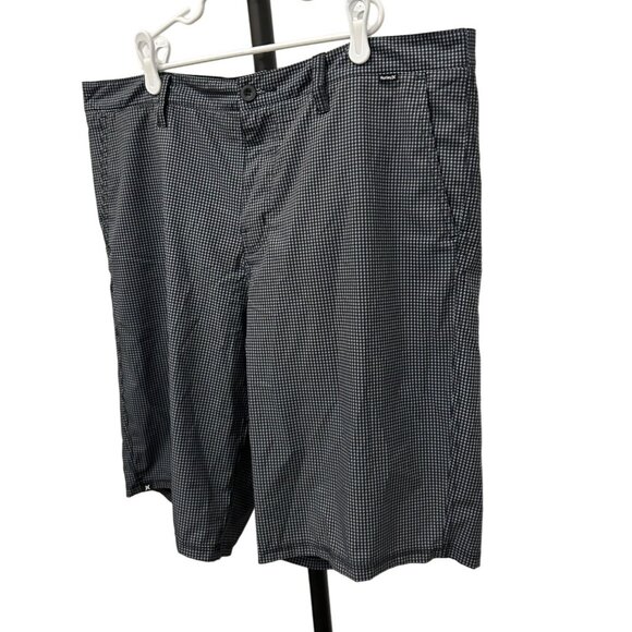 Hurley Mens Houndstooth Patterned Shorts Black White Sz - Picture 3 of 8